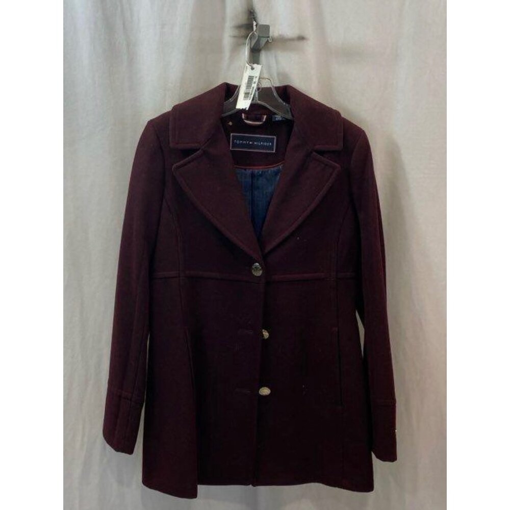 Tommy Hilfiger Wool  Women's Red Button-Up Coat - Sz S